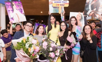 Á hậu Hoàng Thùy về nước sau thi Miss Universe 2019