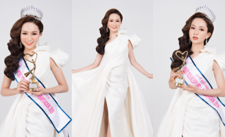 Á hậu Vương Thanh Hằng khoe nhan sắc rạng rỡ với vương miện cao quý