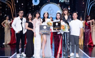 Dàn thí sinh đêm chung kết Hoa khôi Sinh viên Đại học Bà Rịa- Vũng Tàu khoe vẻ lộng lẫy