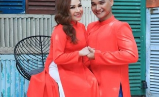 DVĐA Phương Dung và VĐV Bơi lội Hồng Lợi rạng ngời trong Áo dài Việt Hùng