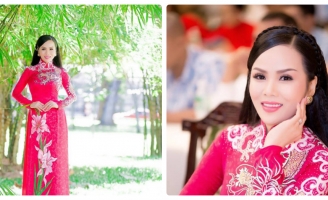 Hoa hậu doanh nhân Đặng Huỳnh Thanh cuốn hút với áo dài xuân rực rỡ
