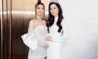 Hoa hậu Ngọc Liên diện đầm trắng khoe nhan sắc rạng rỡ