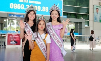 Hoa hậu Như Quỳnh, Phương Nga và Phùng Hiểu Anh rạng rỡ tại sân bay ngày trở về