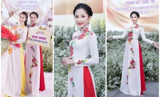 Mai Phương đẹp rạng rỡ chúc mừng Tân Quán quân duyên dáng Áo dài 2019