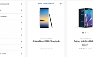 Samsung vô tình để lộ Galaxy Note 8 trên trang chủ